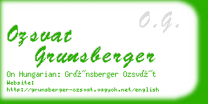 ozsvat grunsberger business card